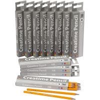School Pencils, L: 17,5 cm, hardness HB, thickness 7 mm, lead 2 mm, 12x12 pc/ 1 pack