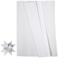 Paper Star Strips, L: 45 cm, W: 15 mm, D 6,5 cm, white, 500 strips/ 1 pack