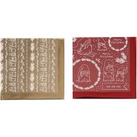 Deco Foil and transfer sheet, Traditional Christmas, 15x15 cm, gold, red, 2x2 sheet/ 1 pack