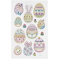 Diamond stickers, Easter eggs, 10x16 cm, 1 sheet