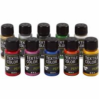 Textile Color Paint, mother of pearl, assorted colours, 10x50 ml/ 1 pack