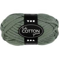 Cotton tube yarn, L: 45 m, dark green, 100 g/ 1 ball