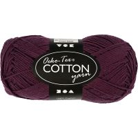 Cotton Yarn, no. 8/4, L: 170 m, plum, 50 g/ 1 ball