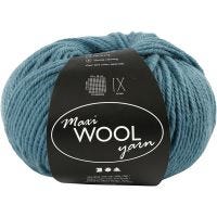 Wool yarn, L: 125 m, petrol, 100 g/ 1 ball