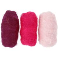 Carded Wool, purple/pink harmony, 3x10 g/ 1 pack