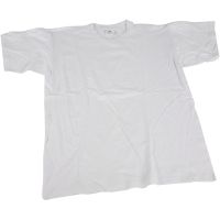 T-shirts, W: 52 cm, size medium , round neck, white, 1 pc