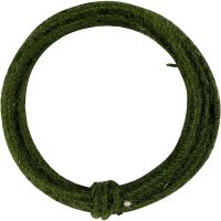 Jute wire, thickness 2-4 mm, green, 3 m/ 1 pack