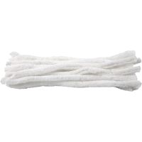 Pipe Cleaners, L: 30 cm, thickness 15 mm, white, 15 pc/ 1 pack