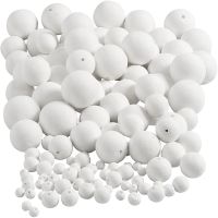 Compressed Cotton Ball, D 12+15+20+30+40+50 mm, white, 240 pc/ 1 pack