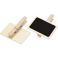 Blackboard with clothes peg, size 6,8x4,7 cm, 6 pc/ 1 pack