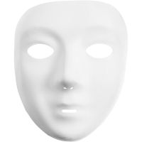 Full Face Masks, H: 17,5 cm, W: 14 cm, white, 12 pc/ 1 pack