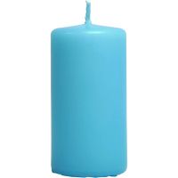 Candles, H: 100 mm, D 50 mm, light blue, 6 pc/ 1 pack