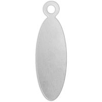 Metal Tag, Oval, size 20x5 mm, hole size 1,9 mm, thickness 1,3 mm, aluminum, 20 pc/ 1 pack