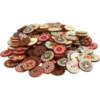 Wooden Buttons, D 20 mm, 180 pc/ 1 pack