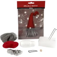 Mini Craft Kit, Christmas gnome w/grey beard, H: 13 cm, 1 set