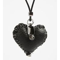 Leather heart pendant
