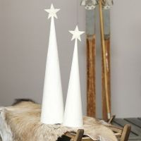 A Christmas Tree from a white-painted Cone with a glittery Star