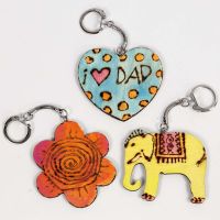 Keyring Fobs with branded and coloured-in Patterns