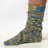 Knitted Socks with a Spiral Pattern