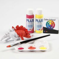 Dinosaurs painted with Primary Colours