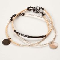 Beading Wire Bracelets with Rocaille Seed Beads and Pendants