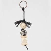 A Keyring Fob made from wooden Beads on a Cord
