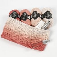 A crocheted Make-up Bag with Ombre Effect