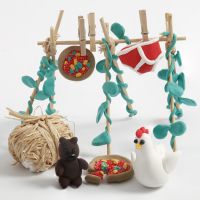 Make your own clothes rack with accessories for Shaun the Sheep