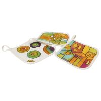 Colourful pot holders with silk paint